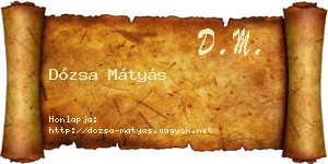 Dózsa Mátyás névjegykártya